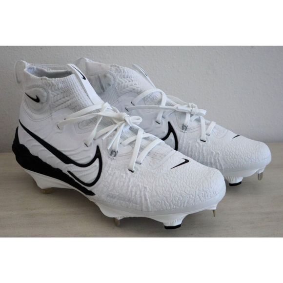 Nike DJ6517-101 Men Sz 10.5 White/Black Alpha Huarache NXT Metal Baseball Cleats - Picture 1 of 7